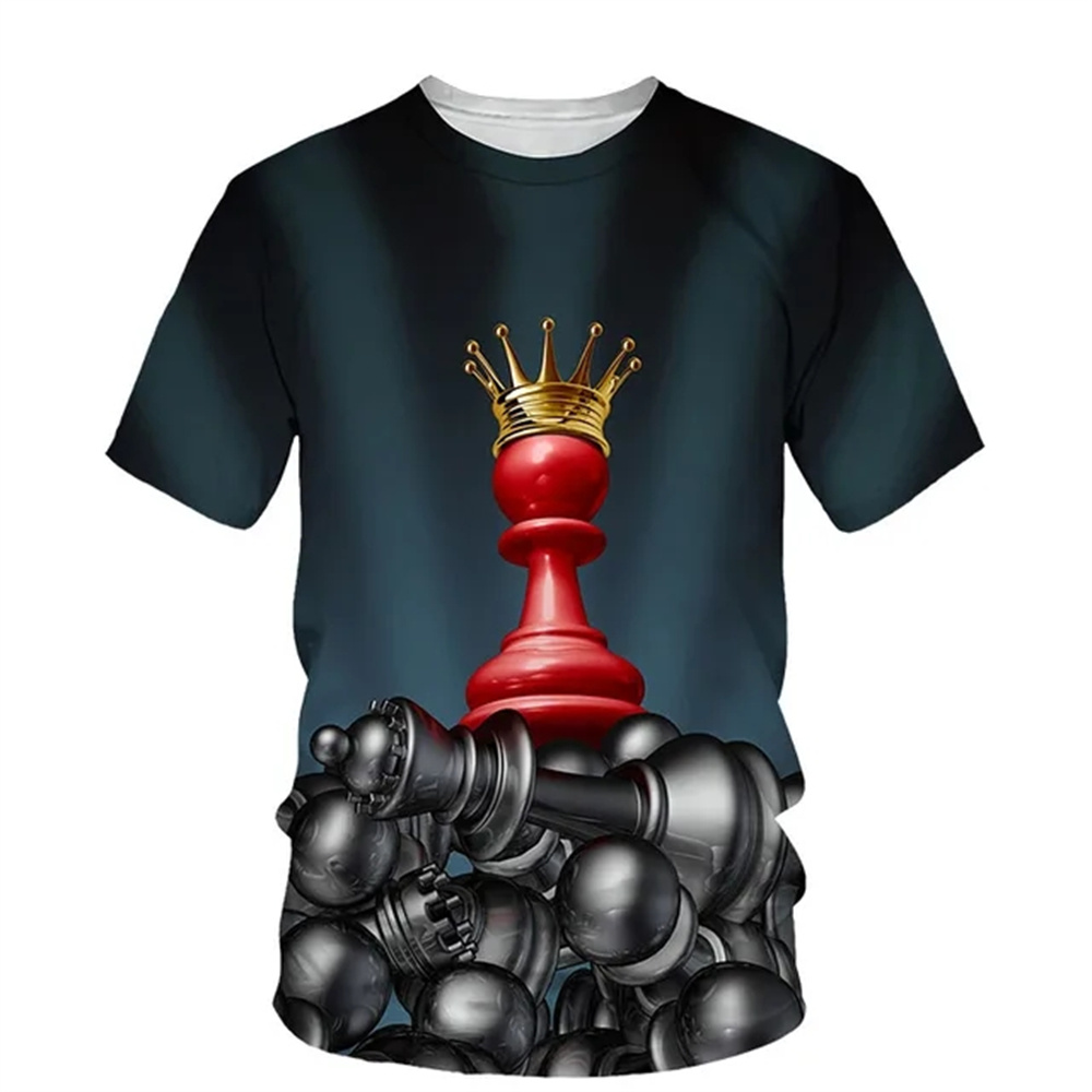 3D Printing Chess - Summer Chess 3D Print T-Shirts Streetwear