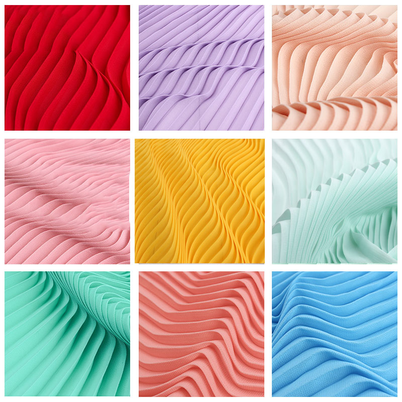 3D Printing On Fabric - Micro Elastic Pleated Chiffon Fabric By