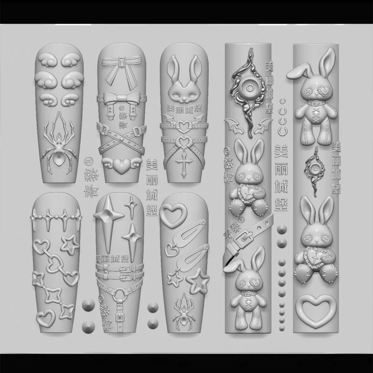 3D Printing Template - 1pc Punk Rabbit Bear Spider Bow