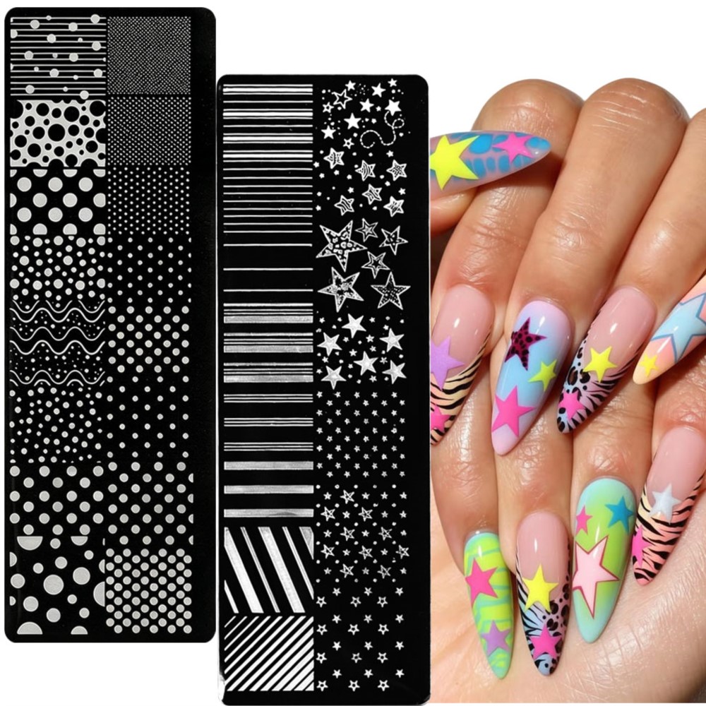 3D Printing Template - 4*12cm 3D Star/Dotting /French Lines Nail