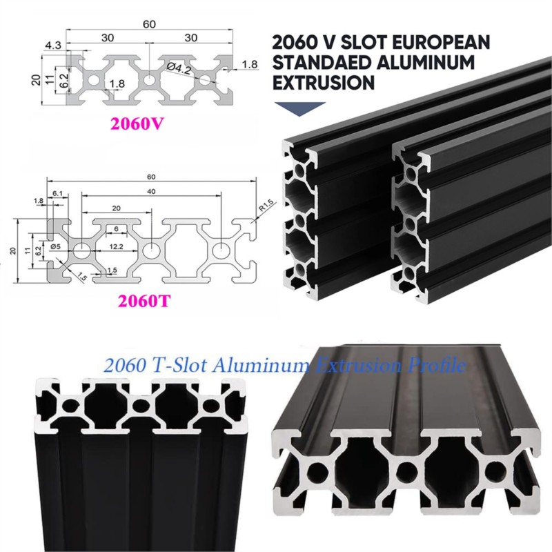1Pcs Black Aluminum Profile 20 - 3D Printer Enclosure Frame ulasan dan harga