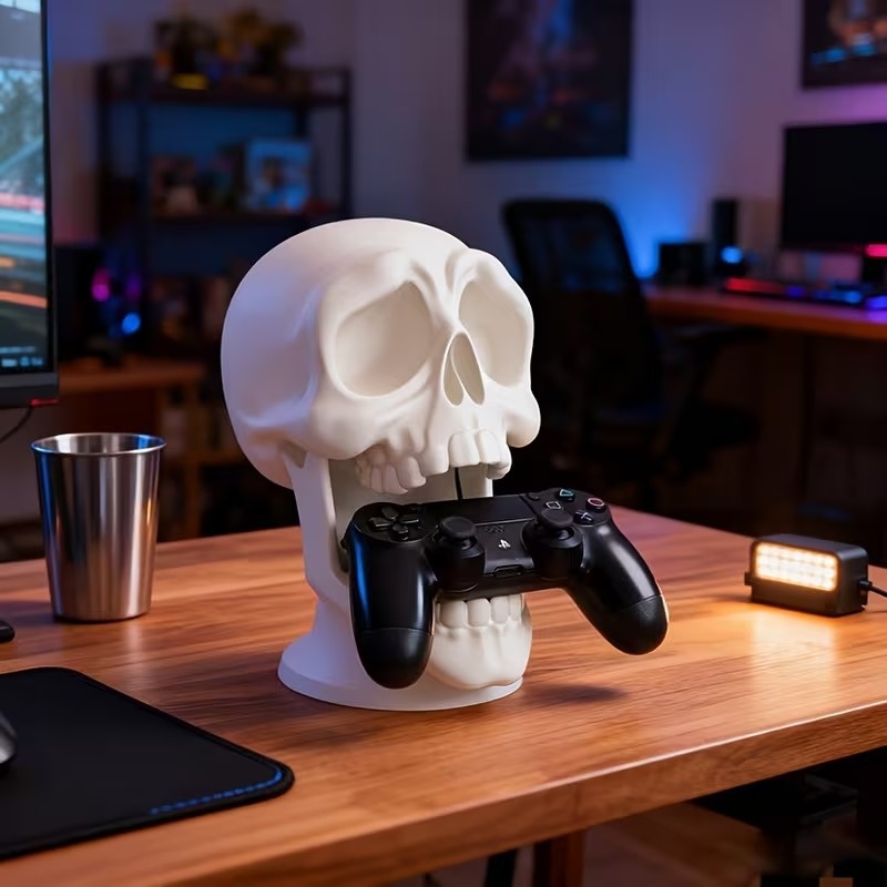 3D Printed Skull Headset Stand - 3D Printing Xbox Controller Holder ulasan dan harga