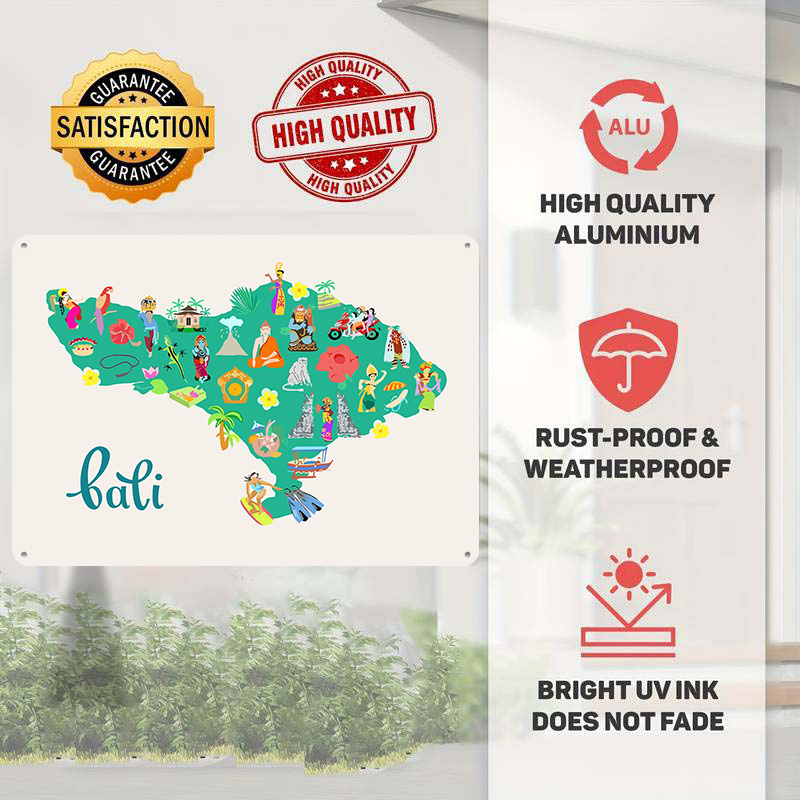 Bali Map Illustration Poster R - 3D Printing Bali ulasan dan harga