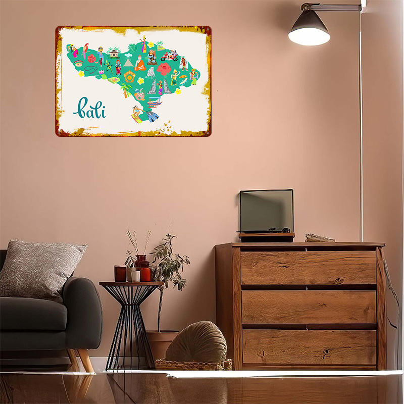 Bali Map Illustration Poster R - 3D Printing Bali ulasan dan harga