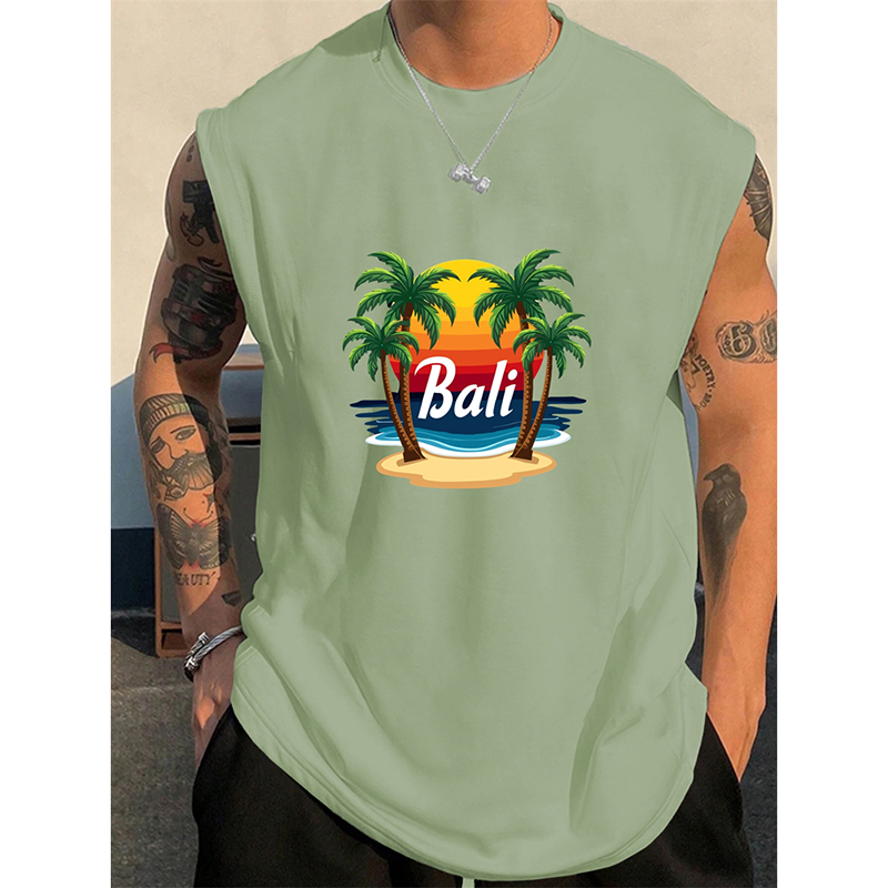Summer Bali Pattern Men's Tank - 3D Printing Bali ulasan dan harga