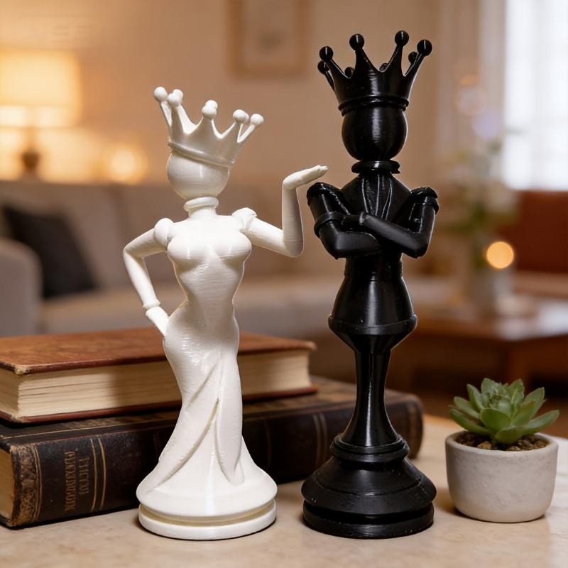 2Pcs 3D Printed Chess Couple S - 3D Printing Chess ulasan dan harga