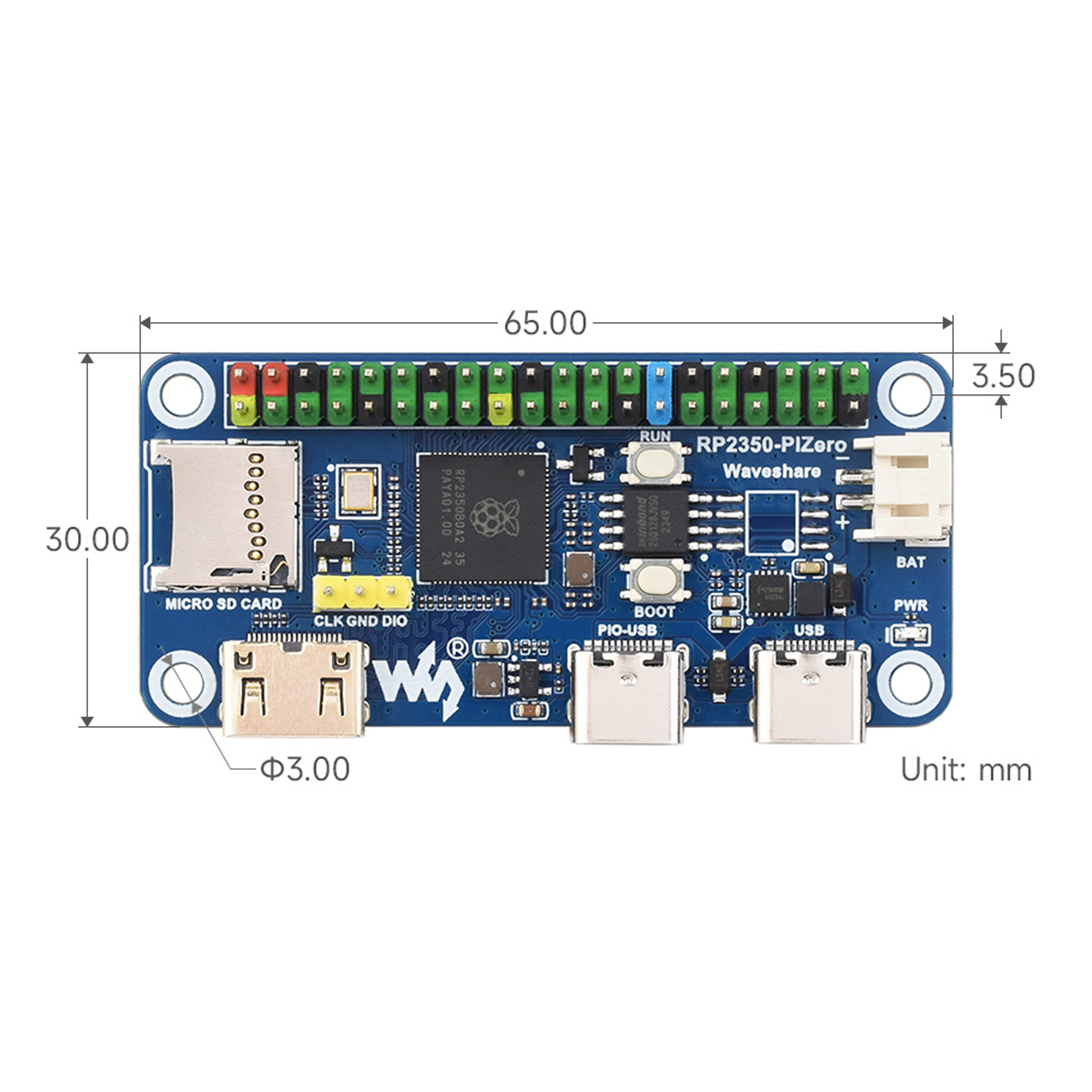 Waveshare RP2350-PiZero Develo - Raspberry Pi 3D Print ulasan dan harga
