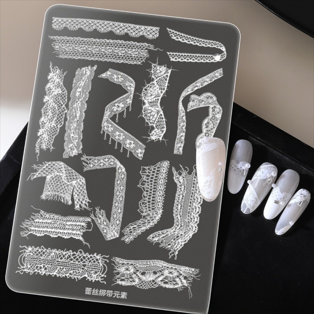 Lace Ribbon Nail Stamping Plat - 3D Printing Template ulasan dan harga