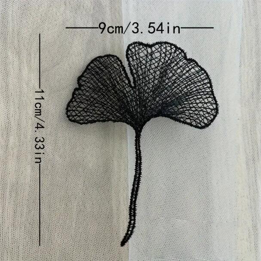 5 Pcs  Black White Ginkgo Leav - 3D Printing On Fabric ulasan dan harga