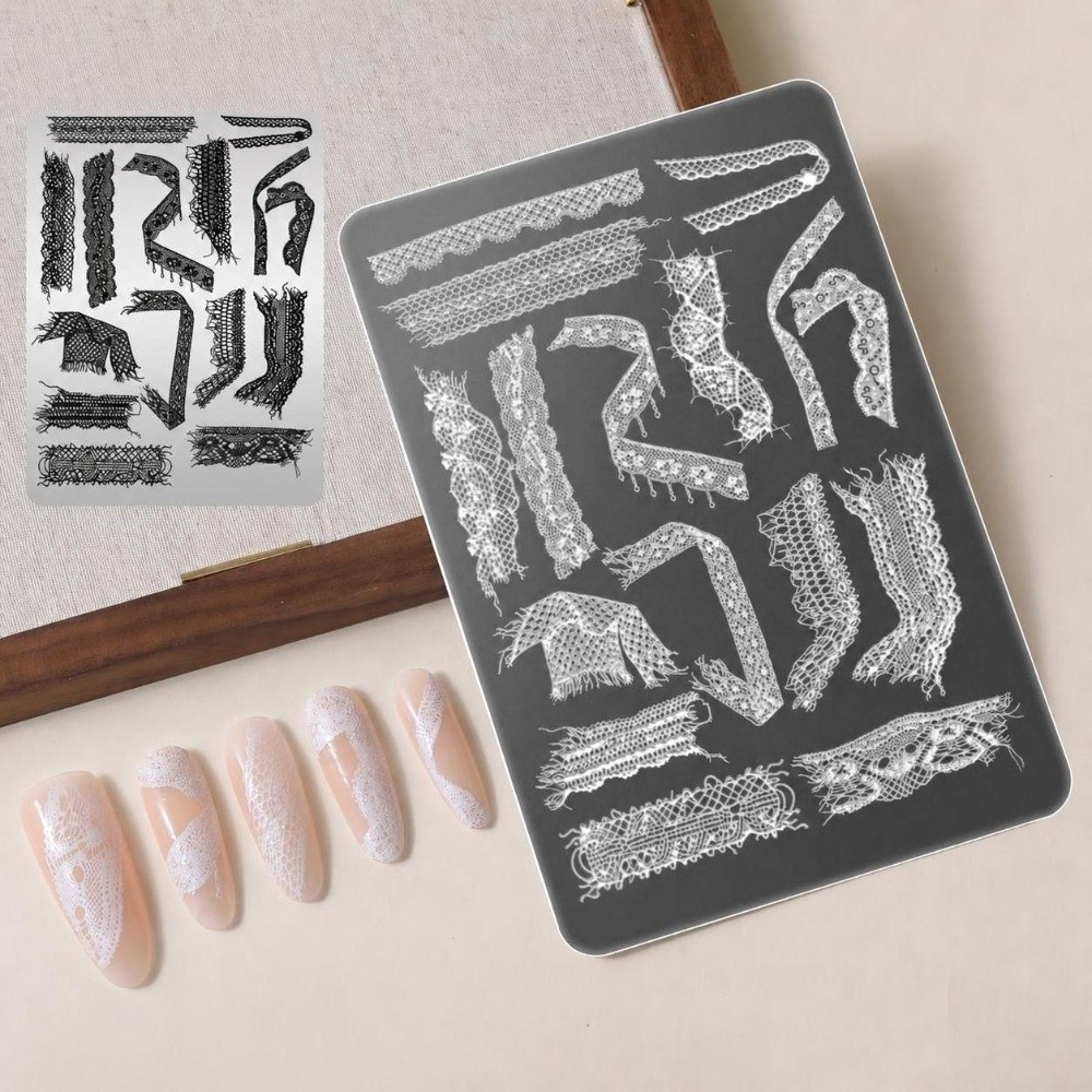 Lace Ribbon Nail Stamping Plat - 3D Printing Template ulasan dan harga