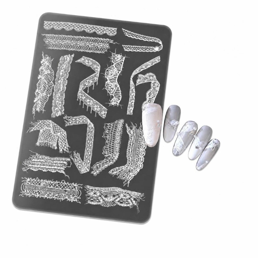 Lace Ribbon Nail Stamping Plat - 3D Printing Template ulasan dan harga