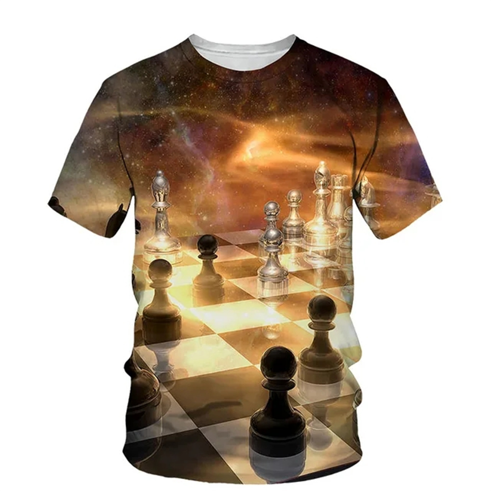 Summer Chess 3D Print T-Shirts - 3D Printing Chess ulasan dan harga