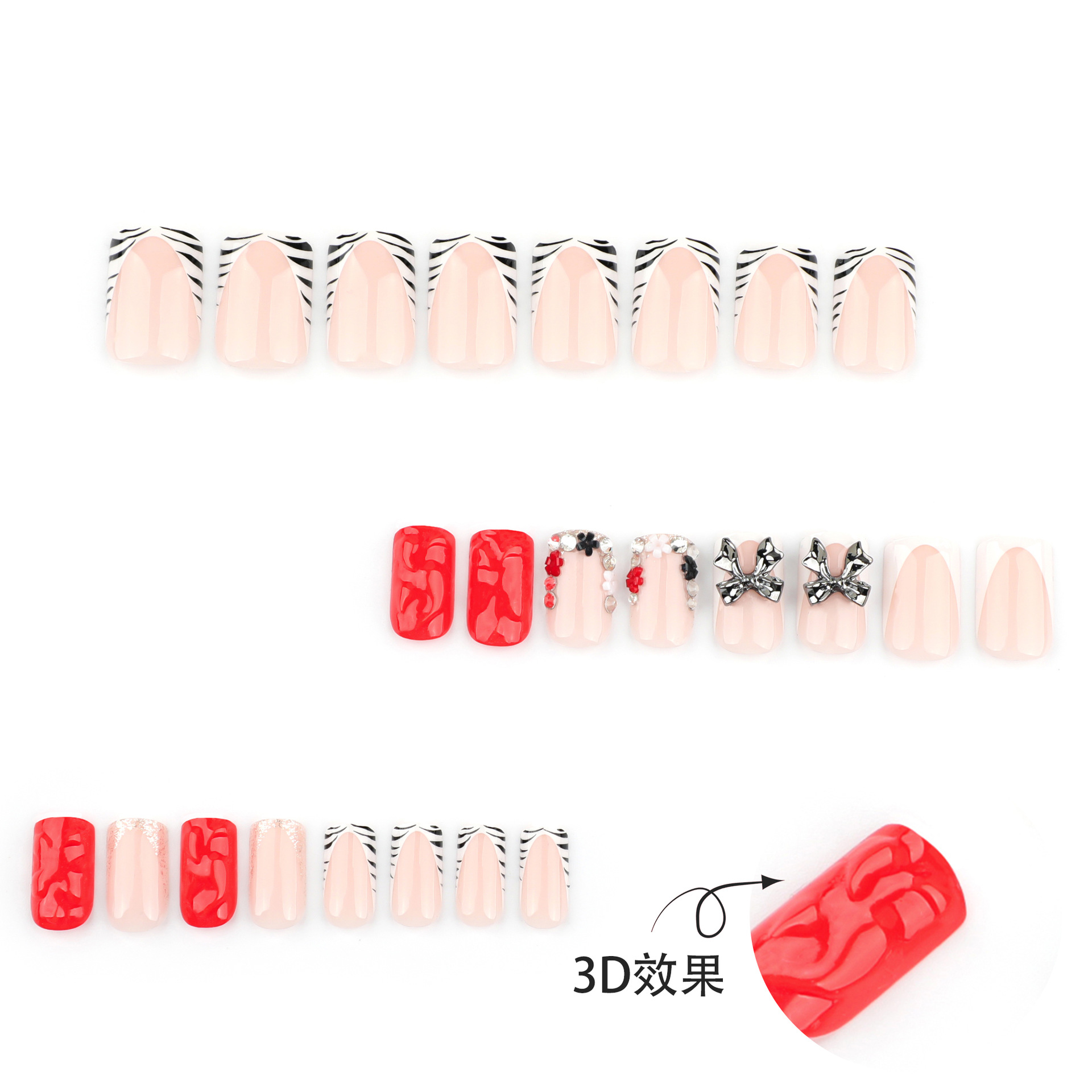 24pcs Zebra-print Frenxh Style - 3D Printing Ptc ulasan dan harga