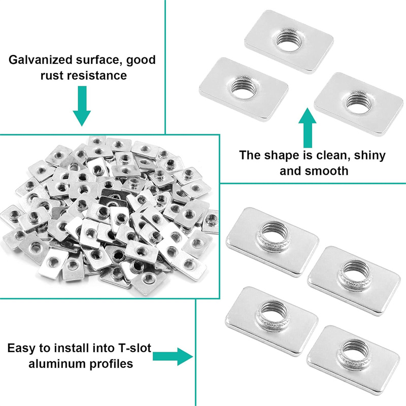 100pcs Flat Sliding T-Slot Nut - 3D Printer Enclosure Frame ulasan dan harga