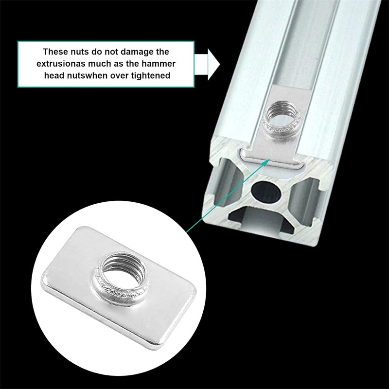 100pcs Flat Sliding T-Slot Nut - 3D Printer Enclosure Frame ulasan dan harga