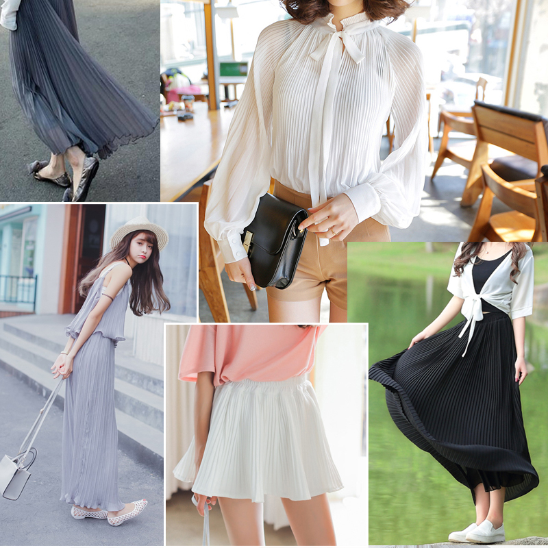 Micro Elastic Pleated Chiffon  - 3D Printing On Fabric ulasan dan harga