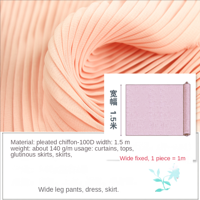 Micro Elastic Pleated Chiffon  - 3D Printing On Fabric ulasan dan harga