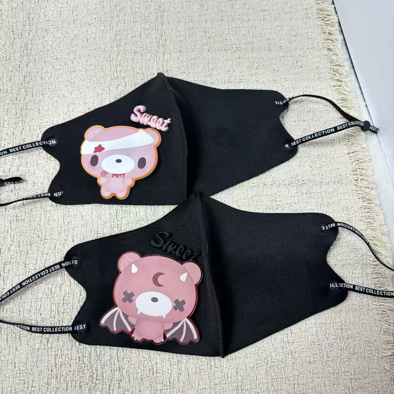 Cute Cartoon Bear Cloth Face M - 3D Printing Mask ulasan dan harga