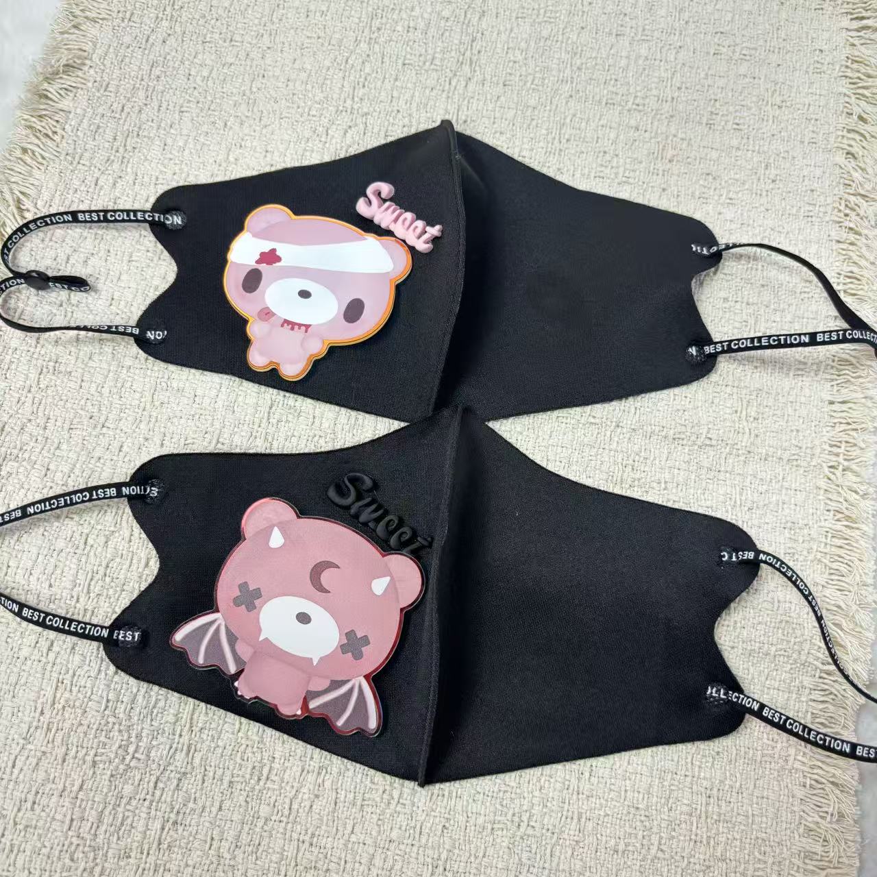 Cute Cartoon Bear Cloth Face M - 3D Printing Mask ulasan dan harga