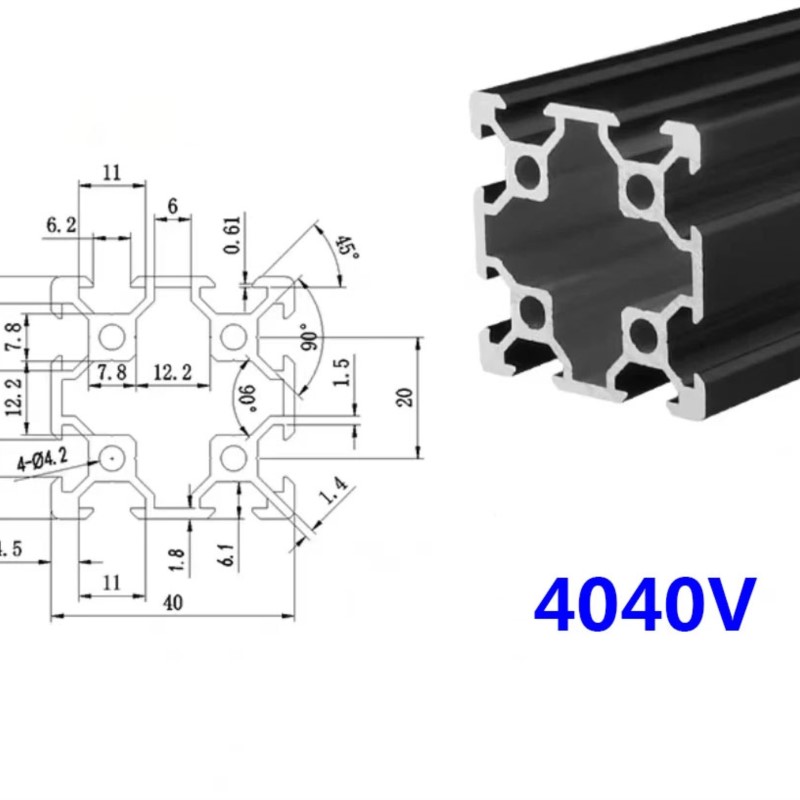 1PCS 4040 V-slot 4040V Black A - 3D Printer Enclosure Frame ulasan dan harga