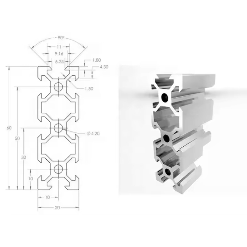 High Quality 600mm Length Silv - V Slot Aluminum Extrusion ulasan dan harga