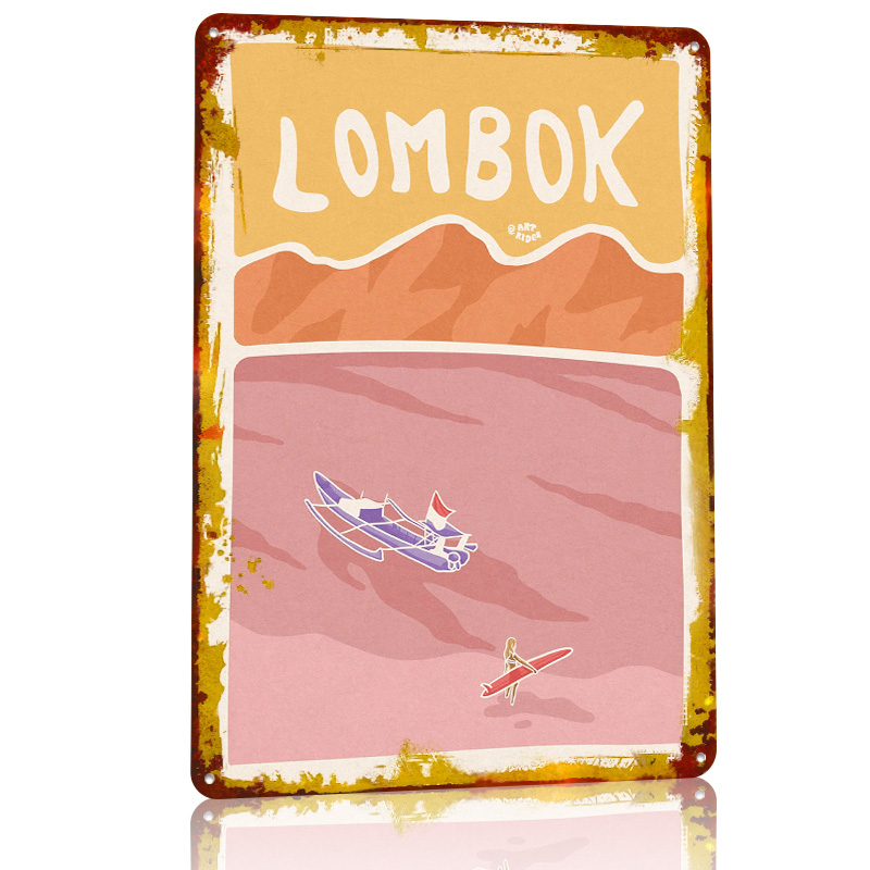 Bali Lombok Surf Poster Retro  - 3D Printing Bali ulasan dan harga