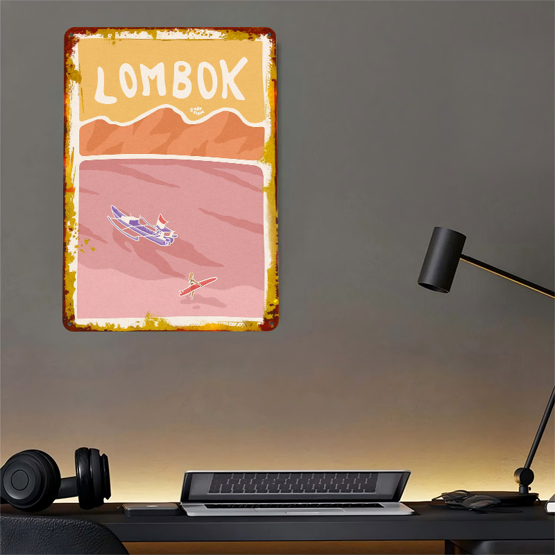 Bali Lombok Surf Poster Retro  - 3D Printing Bali ulasan dan harga